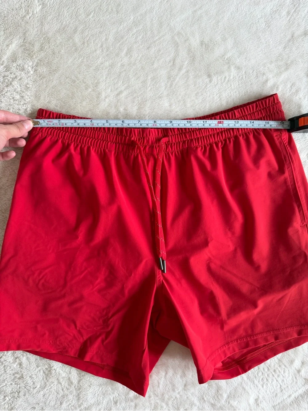 Quince Men's Red Swim Trunks with Drawstring Waist